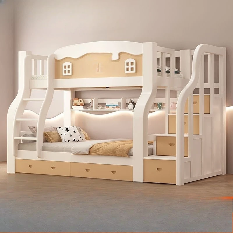 Solid wood mother and child bunk bed Thickened upper and lower bed Mother bed High and low multi-functional bed