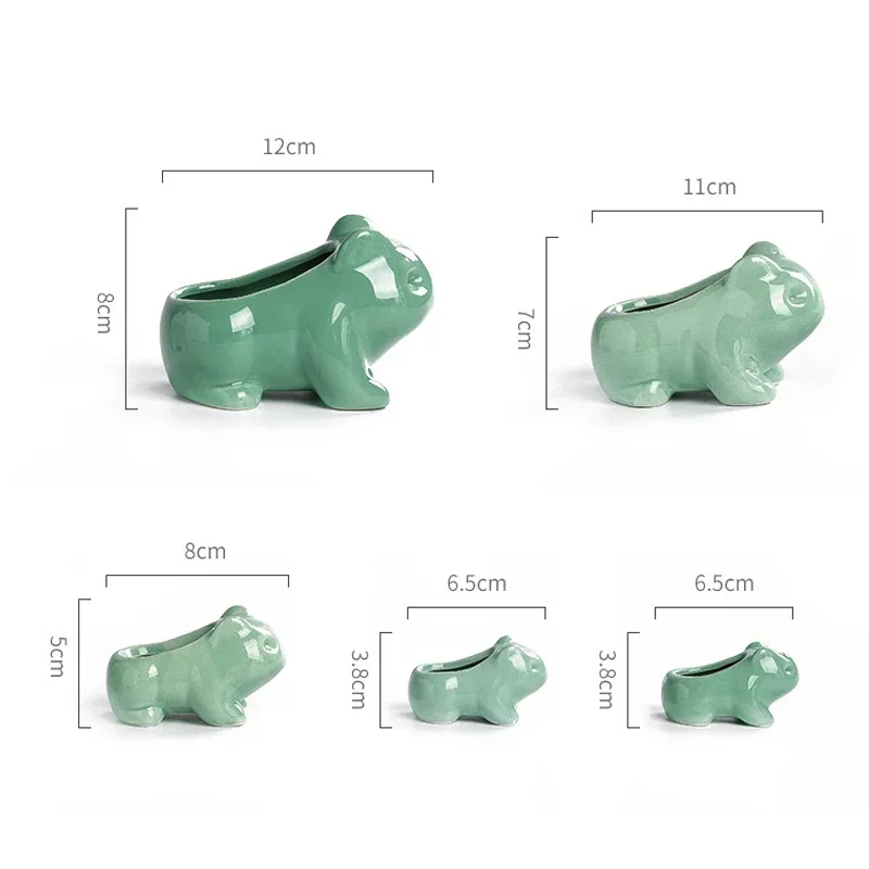 Pokemon Bulbasaur Ceramiczna mini doniczka Śliczne soczyste zielone rośliny Doniczka z otworem Dekoracja ogrodu domowego Sadzarki Prezent