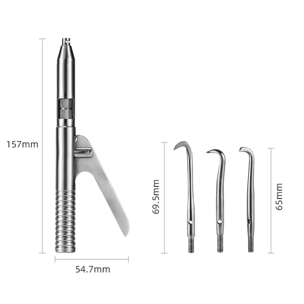 مجموعة واحدة من أدوات إزالة التاج الأوتوماتيكية لطب الأسنان من الفولاذ المقاوم للصدأ مع 3 أطراف عمل