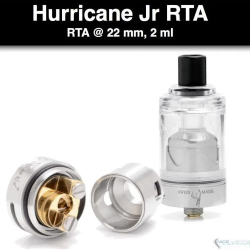 

YFTK стиль E-PHOENIX Hurricane Junior RTA обслуживаемый атомайзер для вейпа 316 нержавеющая сталь 2 мл 22 мм диаметр одна катушка электронная сигарета