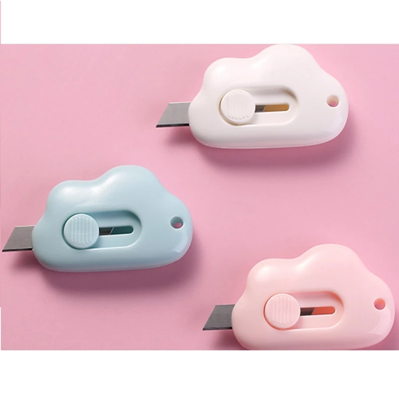 Cute Cloud Utility Knife  Mini Small Pocket Sized Craft Wrapping Box Paper Envelope Cutter Letter Opener Student Art Supplies