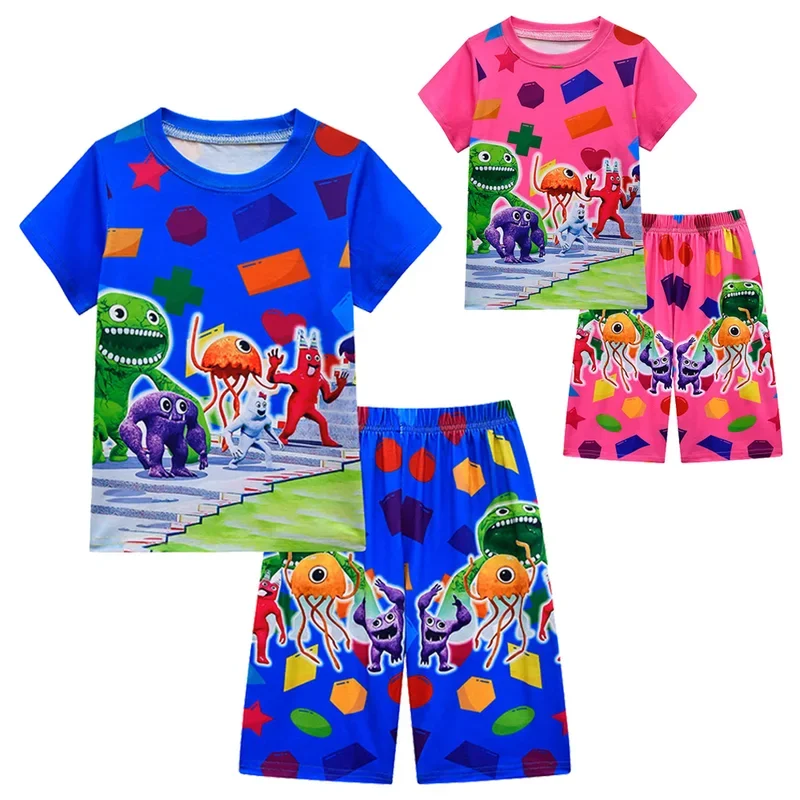 Garten of Banban Game Cosplay T-shirt Set para crianças, pijama de manga curta de verão, camisetas esportivas infantis, calças roupas, meninas e meninos, 2023