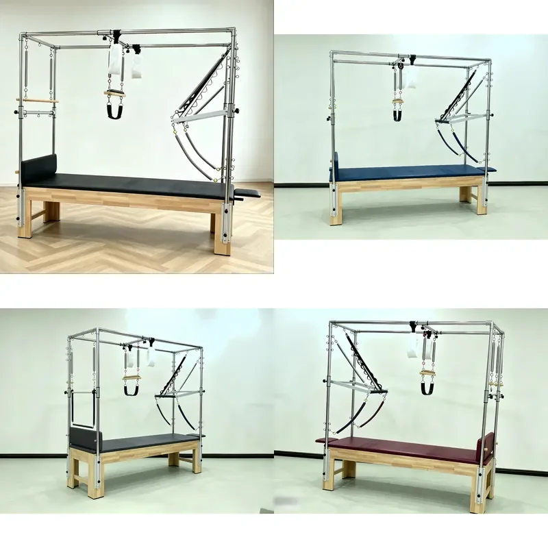 Elink E-07 Durable Oak Wood Pilates Training Bed Trapeze Set Adjustable Multifunction Exercise Equipment