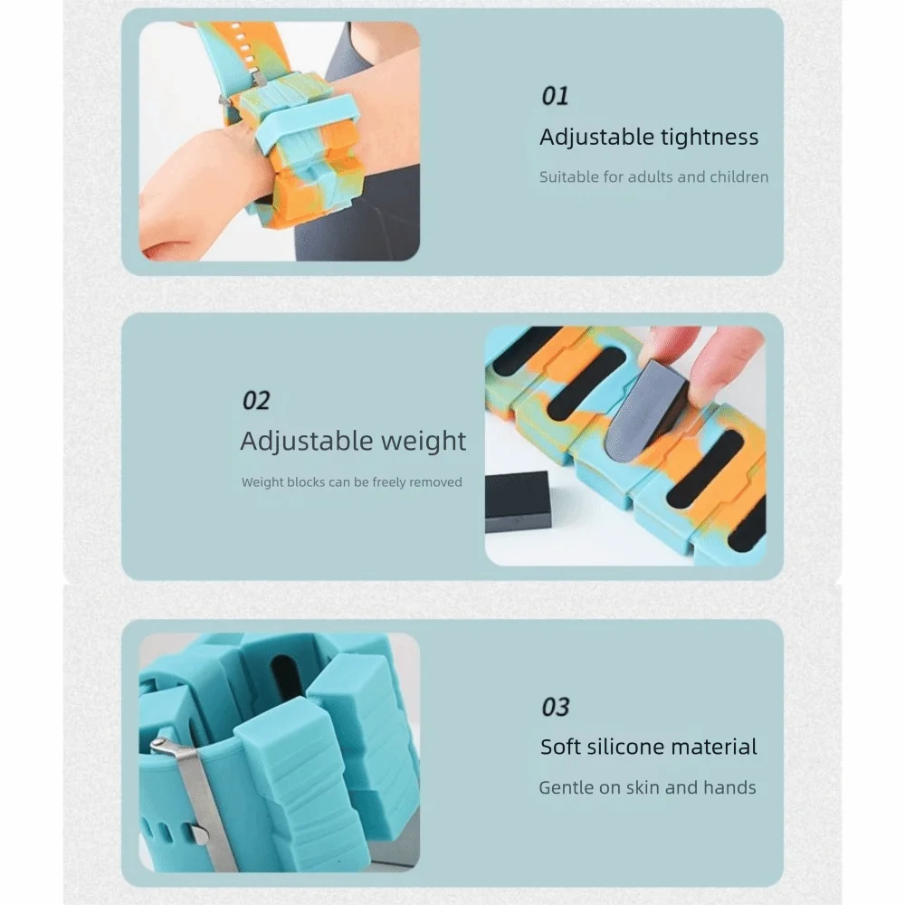 Adjustable Wrist Weight Bracelet Sweat-proof Yoga Weighted Wrist Strap Silicone Universal Weight-bearing Fitness Equipment