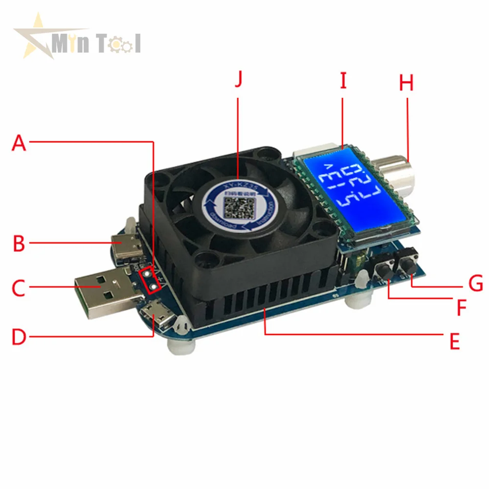 KZ35 35W /25W prąd stały obciążenie rodzaj USB C QC2.0/3.0 AFC FCP wyzwalacz baterii Testser detektor pojemności rozładowania