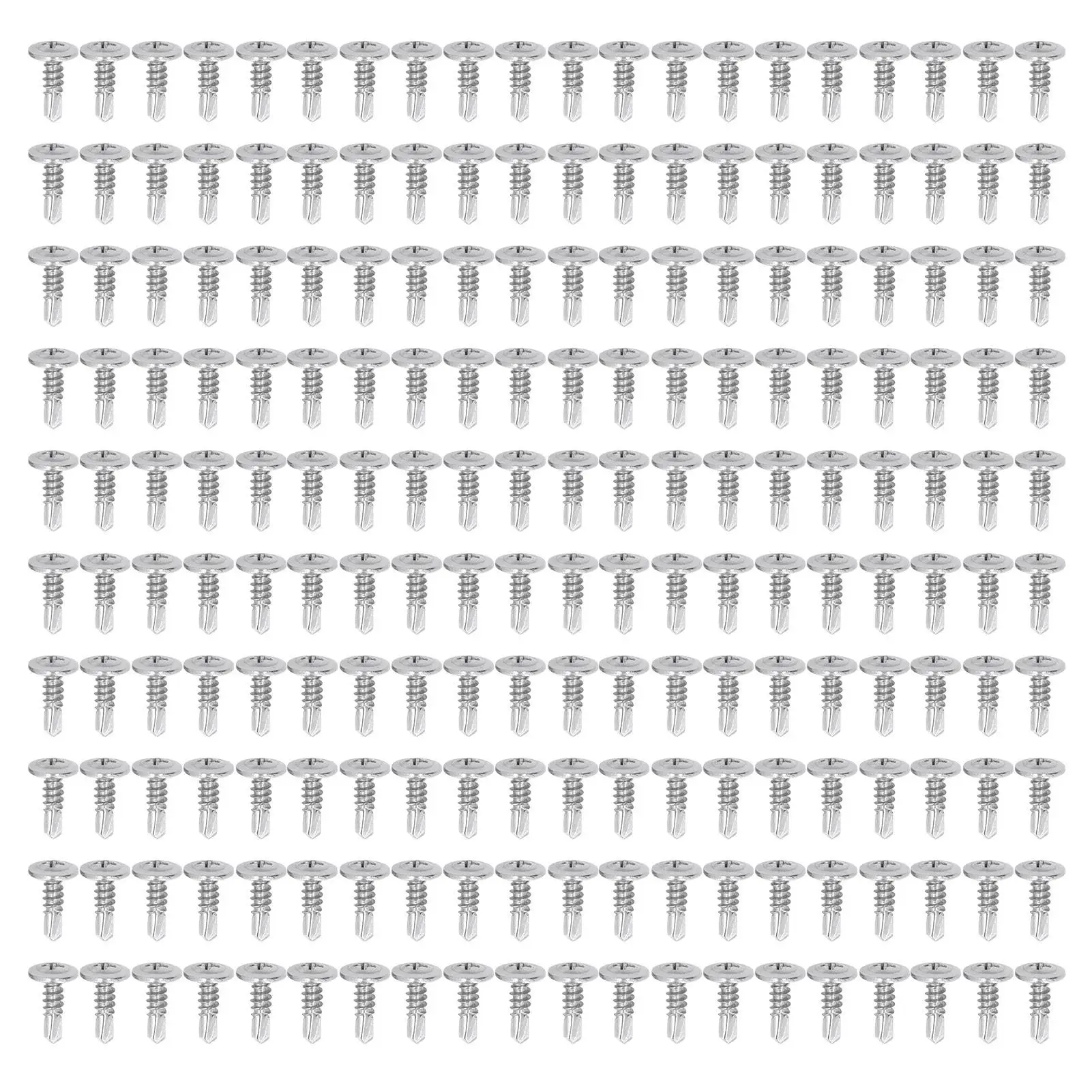 

200Pcs Self Drilling Screw Round Washer Head Stainless Steel Fastener Set Hardware Accessories Kit