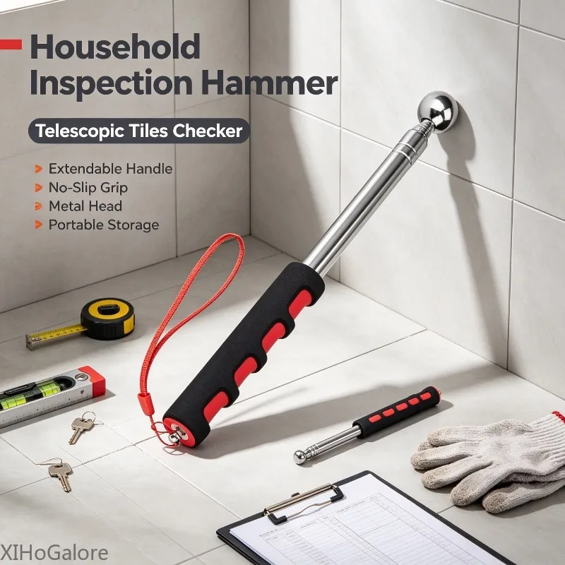 Professional Empty Drum Hammer Kit Wall Knocker Tile Press Rod Home Building Acceptance Inspection Survey Tool Set