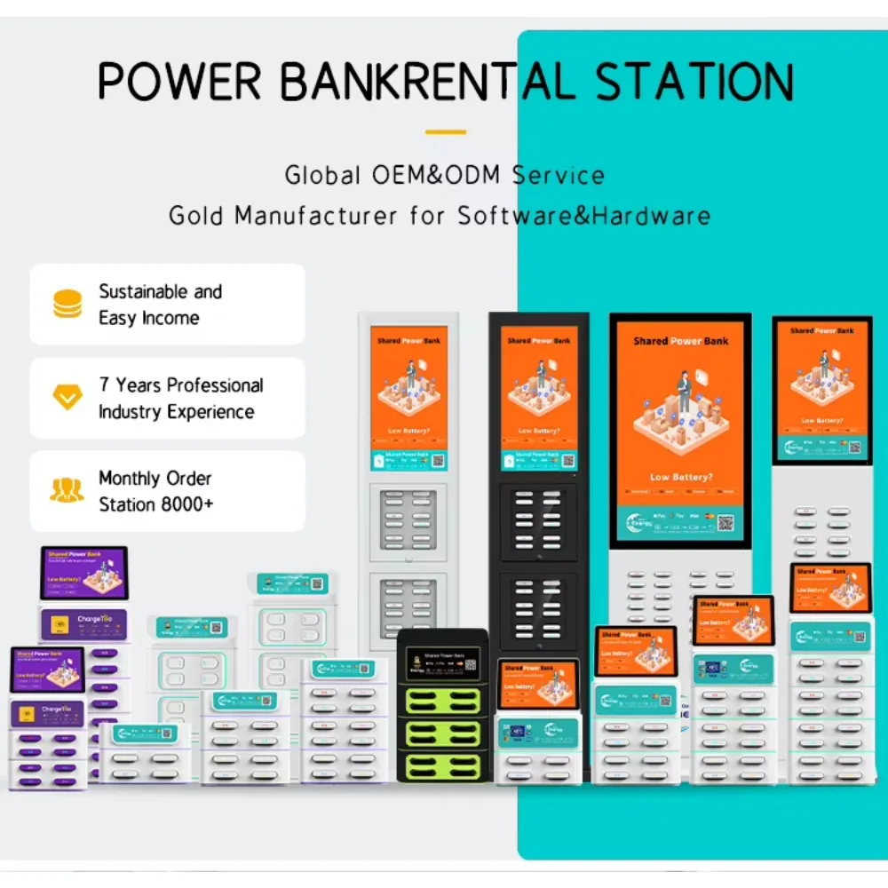 Mobile Cell Phone Portable Charger 20 Slots Portable 2024 Outdoor Rental Charger Station Sharing Power Bank