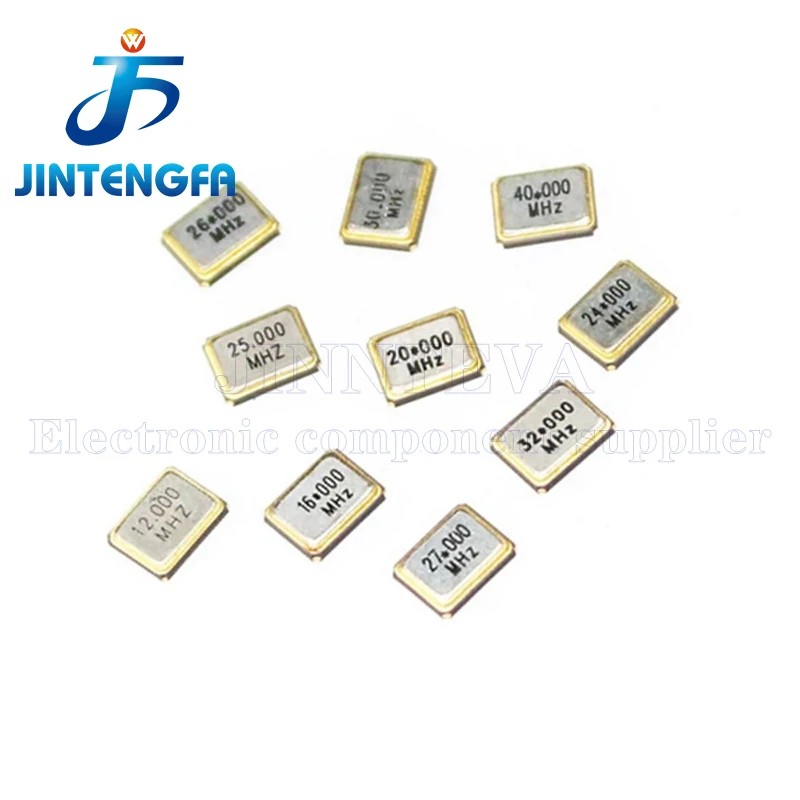 10PCS 3225 SMD 4Pin Passive Crystal Oscillator 8M 10M 11.0592M 12M 13.56M 16M 20M 22.1184M 24M 25M 26M 27M 30M 32M 40M 48M MHZ 