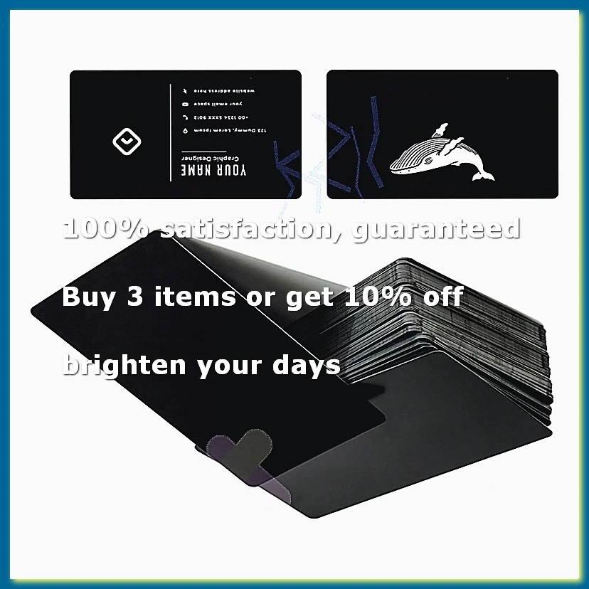 50 Pcs Matte Black Metal Business Card Blanks for Laser Engraving, Premium 0.42mm Aluminum, Multipurpose DIY Cards