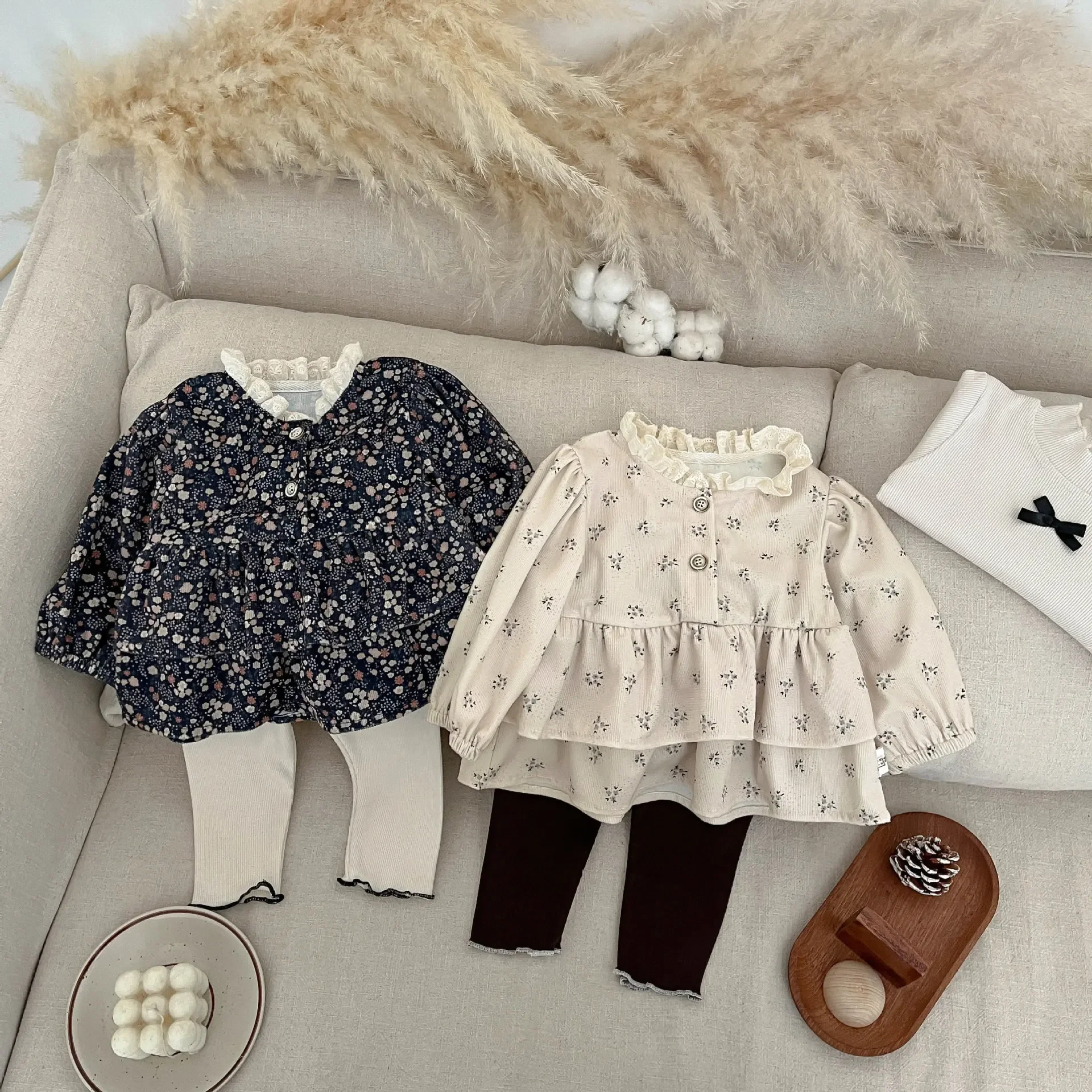 

Baby Clothing Korean Style Floral Temperament Doll Shirt 2025 Spring New Girl Fashion Casual Princess All Match Shirt