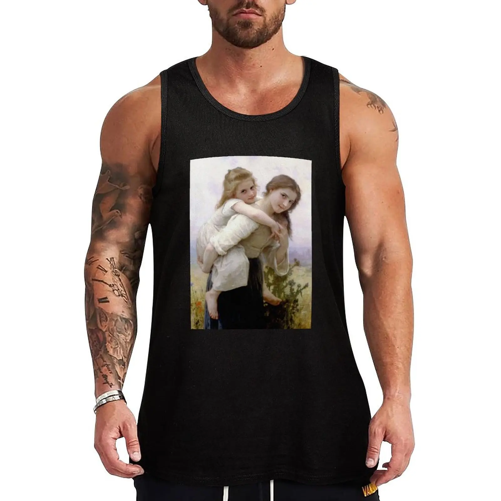 

William-Adolphe Bouguereau - Not Too Much To Carry (Fardeau agréable) (1895) Tank Top Sports clothing Men's t-shirt