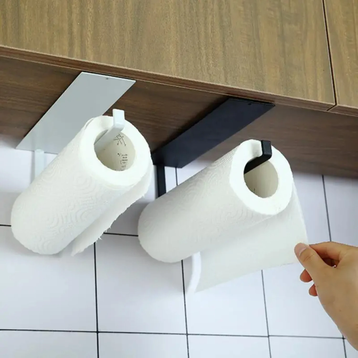 Roll Paper Holder Bathroom Toilet Towel Rack Kitchen Home Roll Holder Under Cabinet Paper Towel Rack Over Door Stainless - 3