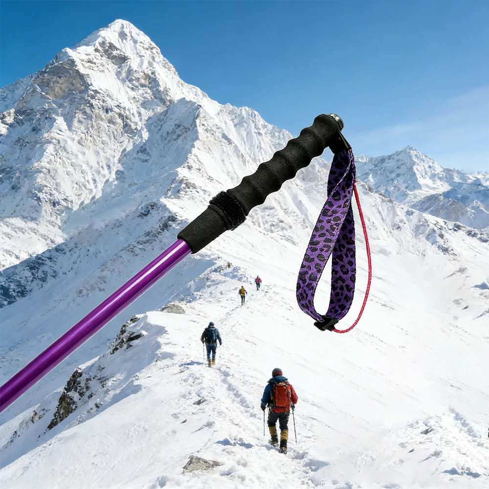 130cm Ultralight Aluminum Trekking Pole, 116g, Shockproof Anti-Slip, Folding Hiking Walking Stick, Outdoor Camping Gear
