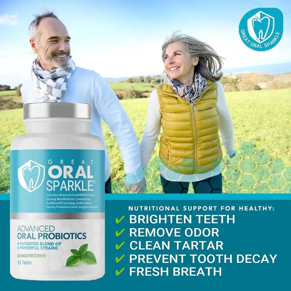 Probiotic Solid Toothpaste Tablets Peach/Mint Flavors Teeth Whitening Charcoal Remove Smoke Stains Bad Breath Fresh Mouthwash