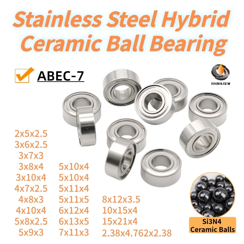 1PCS S693ZZCB 3x8x4 MM Bearing ABEC-7 Stainless Steel Hybrid Ceramic Ball Bearing 2x5x2.5 3x6x2.5 4x7x2.5 4x8x3 4x10x4 5x8x2.5