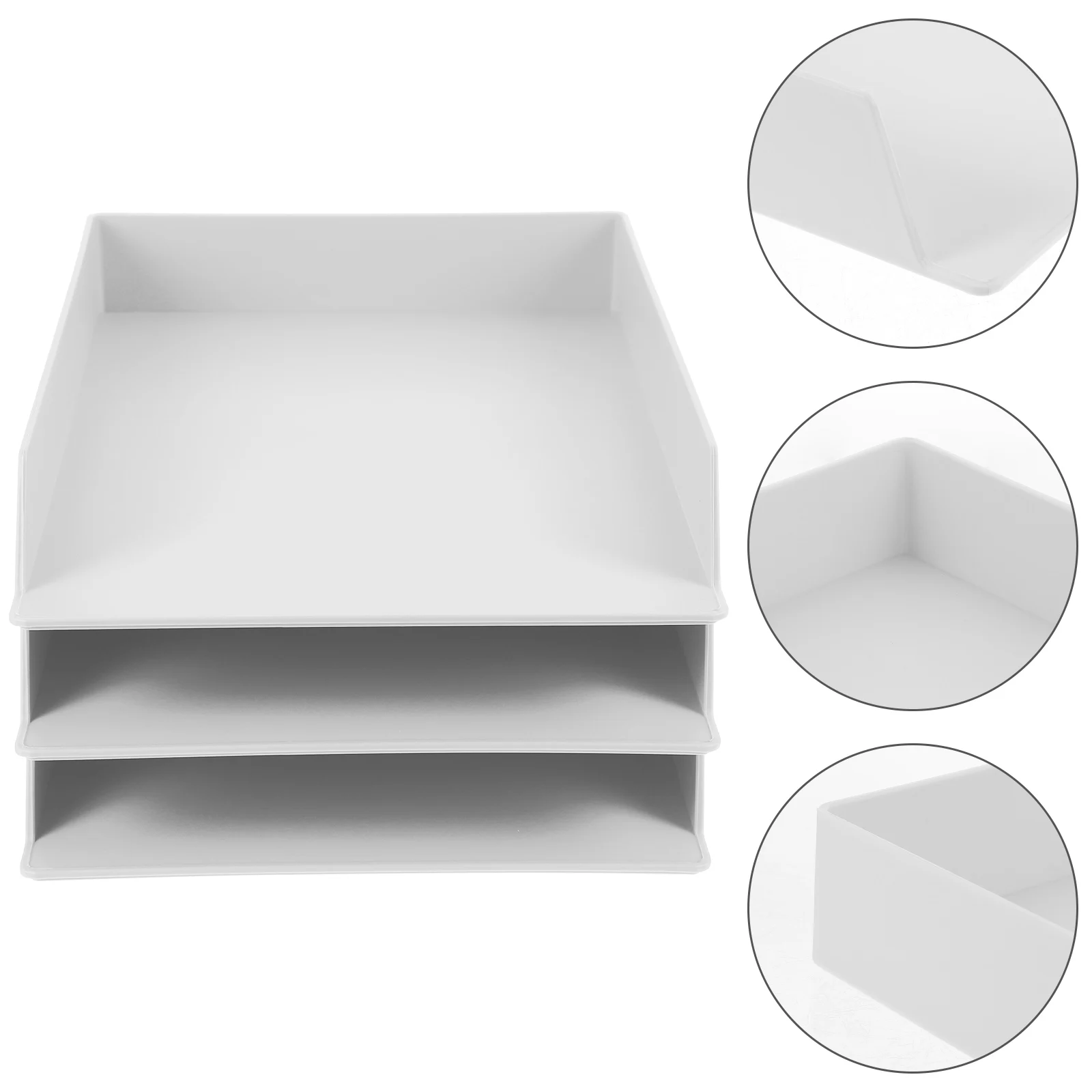

3pcs Desktop Storage Shelf Multi-Functional Document Holder For Study File Organizer Stationery Container Plastic Magazine