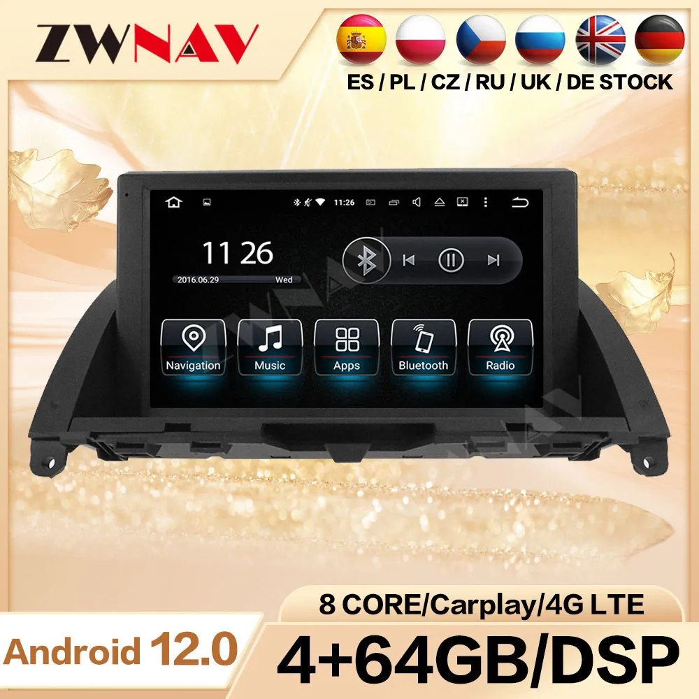 For Mecerdes Benz C-W204 2007 2008 2009 Car Radio Carplay Android Vertical Screen Automotive 2 Din Multimedia Auto GPS Audio DSP