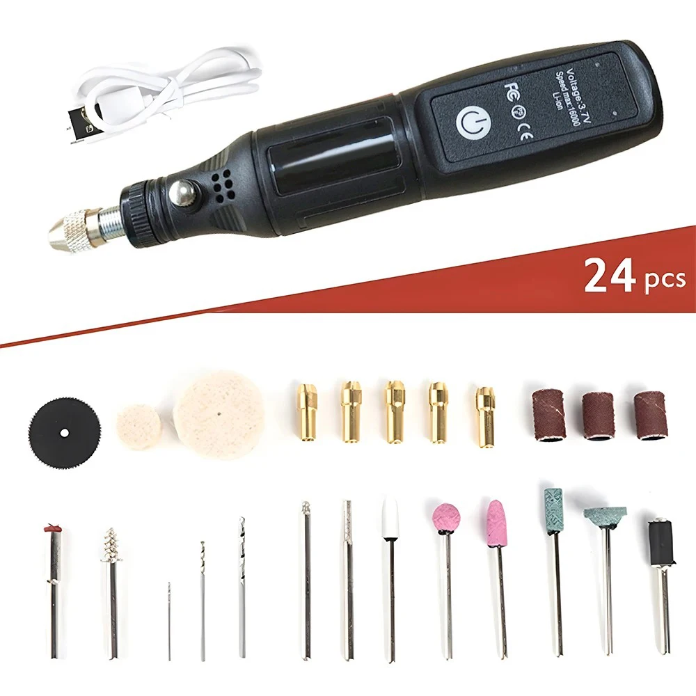 مثقاب كهربائي صغير USB لاسلكي صغير محمول الحفر أداة دوارة النجارة النقش القلم أدوات دريمل للمجوهرات الزجاج المعدني #5