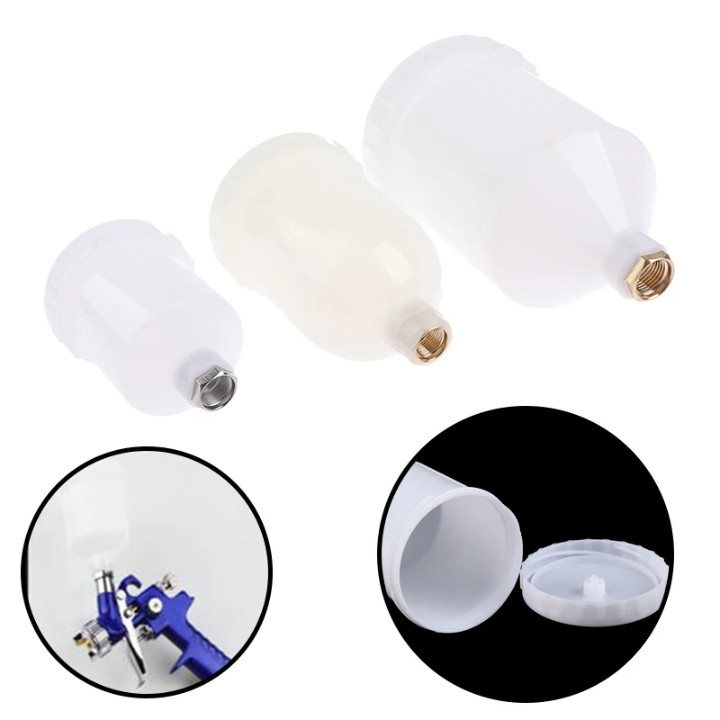 125/250/600ml Plastic Spray Paint Cup Sprayer Cup Air Gravity Feed Paint Spray Pot Thread Connector For Spray Gun Parts