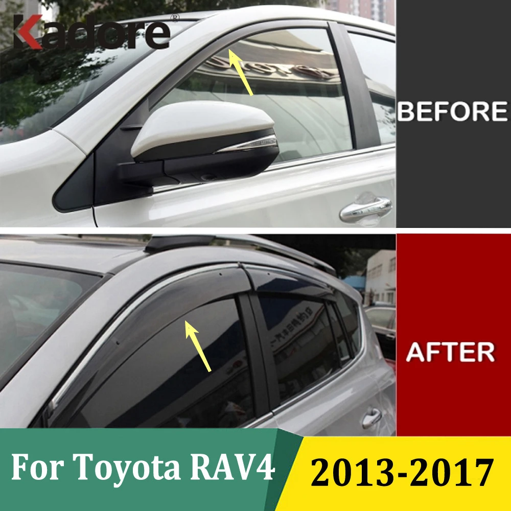 

For Toyota RAV4 RAV 4 2013-2017 Window Deflectors Wind Deflector Sun Guard Rain Vent Visor Cover Car Accessories