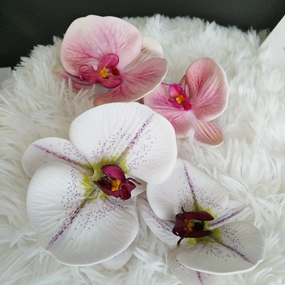 30Pc Artificial Silicone Cotton Butterfly Orchid Flower Diy Gift Box Decor Fake Flowers Wedding Souvenir Decoration Party Layout