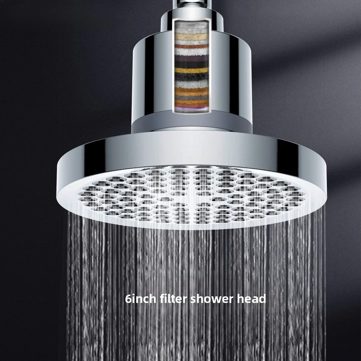 6-Inch Concealed Pressurized Shower Head Bath Top Spray Shower Bathroom Shower Set