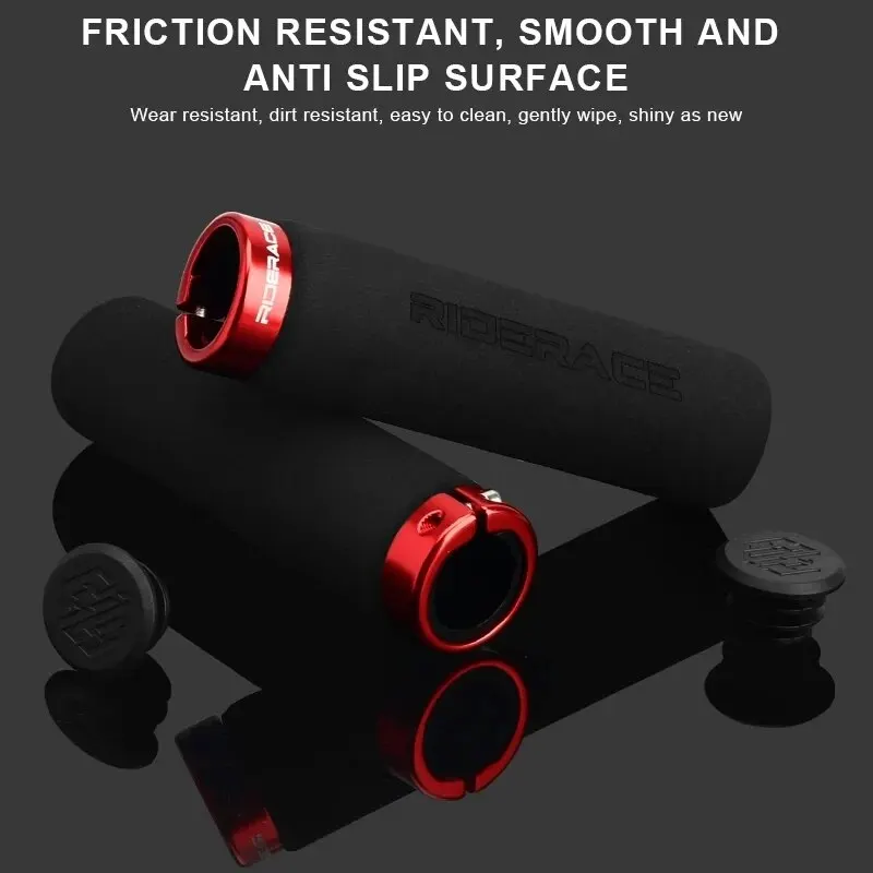 RIDERACE Fahrrad Lenker Griffe Weichen Schwamm Anti-skid Schock-absorbieren Für MTB Mountainbike Griff Bar Grip Radfahren Zubehör – Detail 14