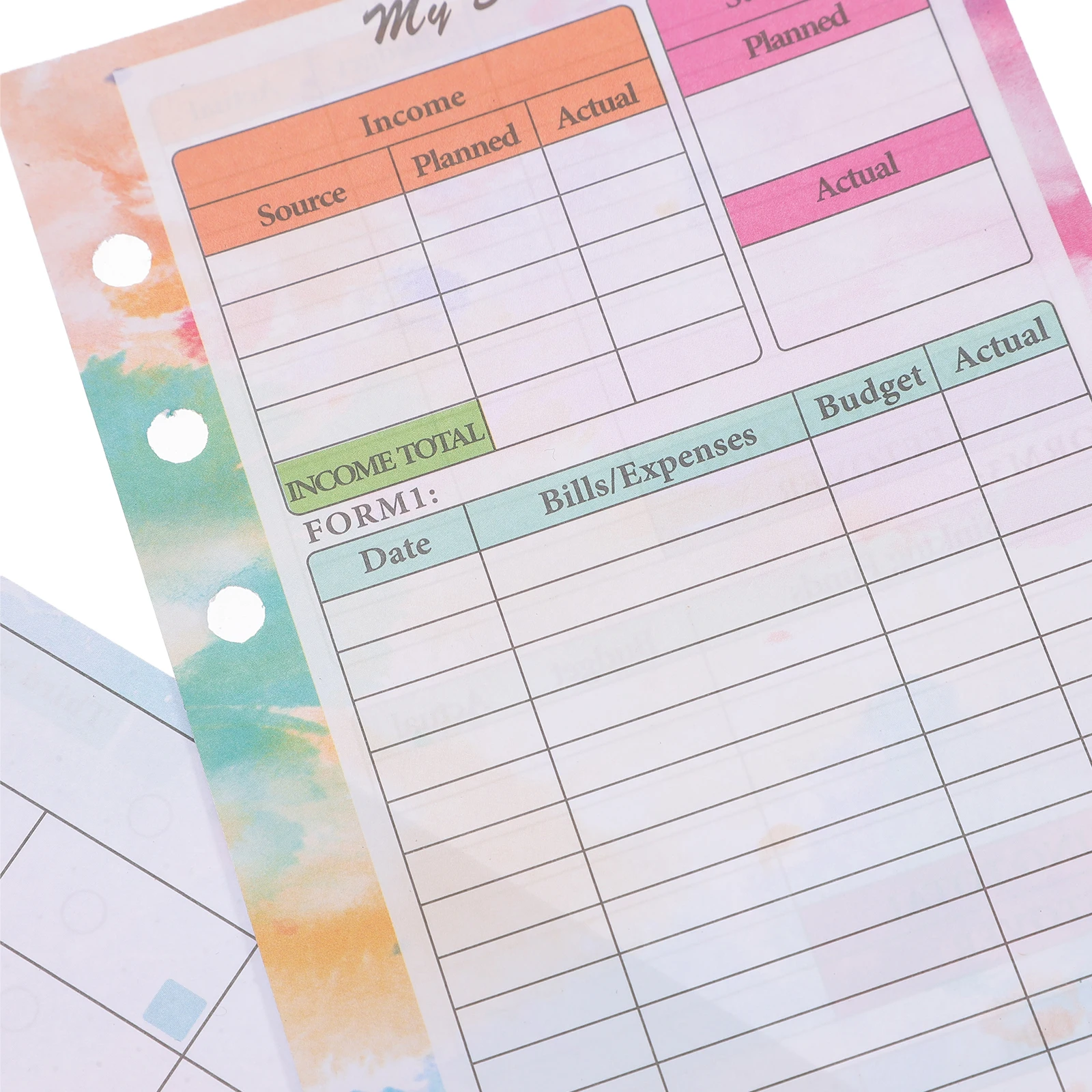 

1 set 1 Set Budget Binder Loose Leaf Sheets Expense Tracking Notepad Portable Money Recording Paper Cash Planner For Home Travel