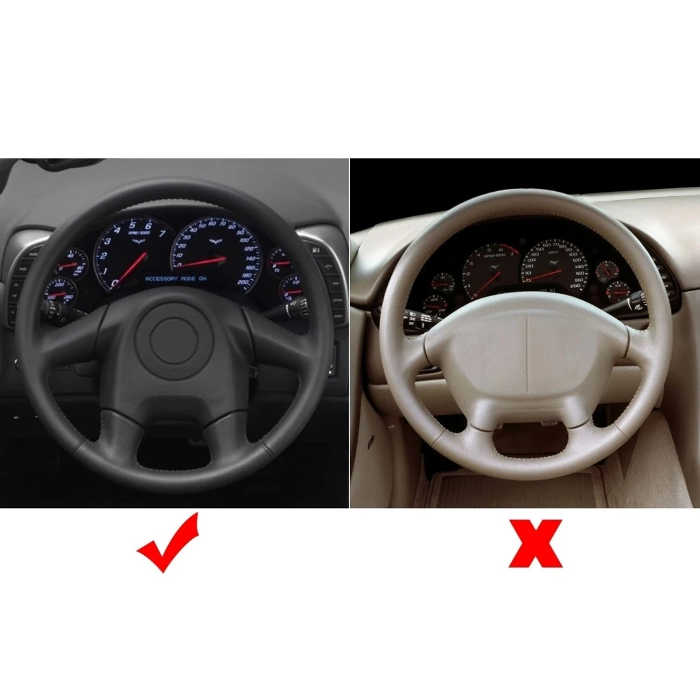Hydro-Dip Carbon Fiber Steering Wheel For Chevy Corvette C6 4 Spoke 2005 Non-Heated with Perforated Leather Grips Red Stripe and Stitching(C6 4 SPOKE 2005 ONLY) - view 5