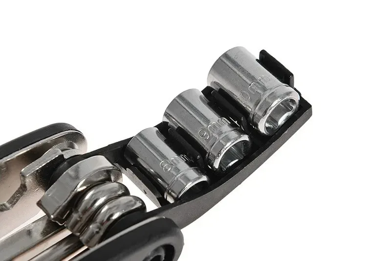ROCKBROS 16-in-1 Fahrrad-Multifunktions-Reparaturwerkzeug-Set mit Sechskant-Speichenschlüssel, Schraubendreher und Schraubenschlüssel für Mountainbikes, Schwarz – Detail 6