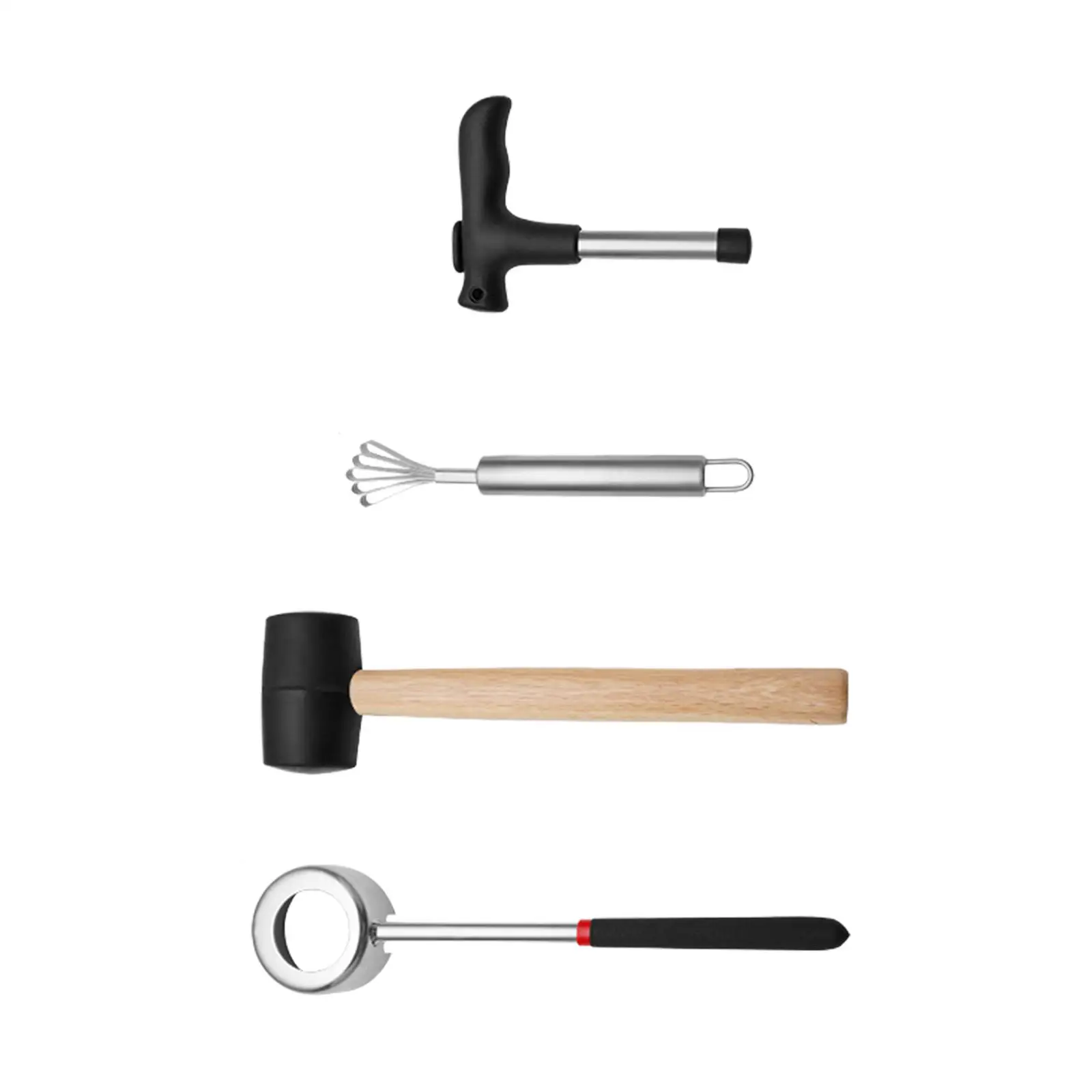 

4x Coconut Maker Punchers Coconut Shell Opener Kit Lightweight Multipurpose Portable Coconut Meat Planer Set Fruit Openers