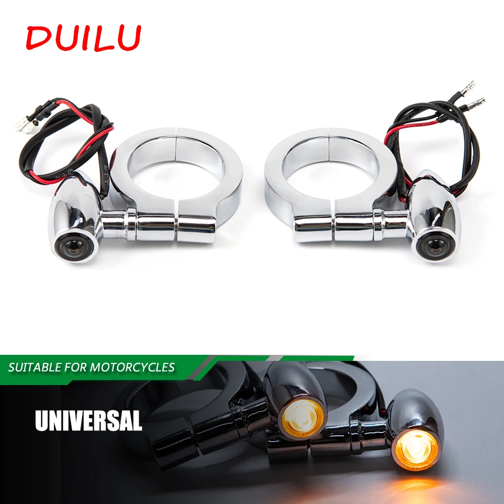 

Motorcycle Accessories 41mm Fork Tube LED Turn Signal Light Amber Blinker Flasher Lamp led Universal For Yamaha For Harley MT09