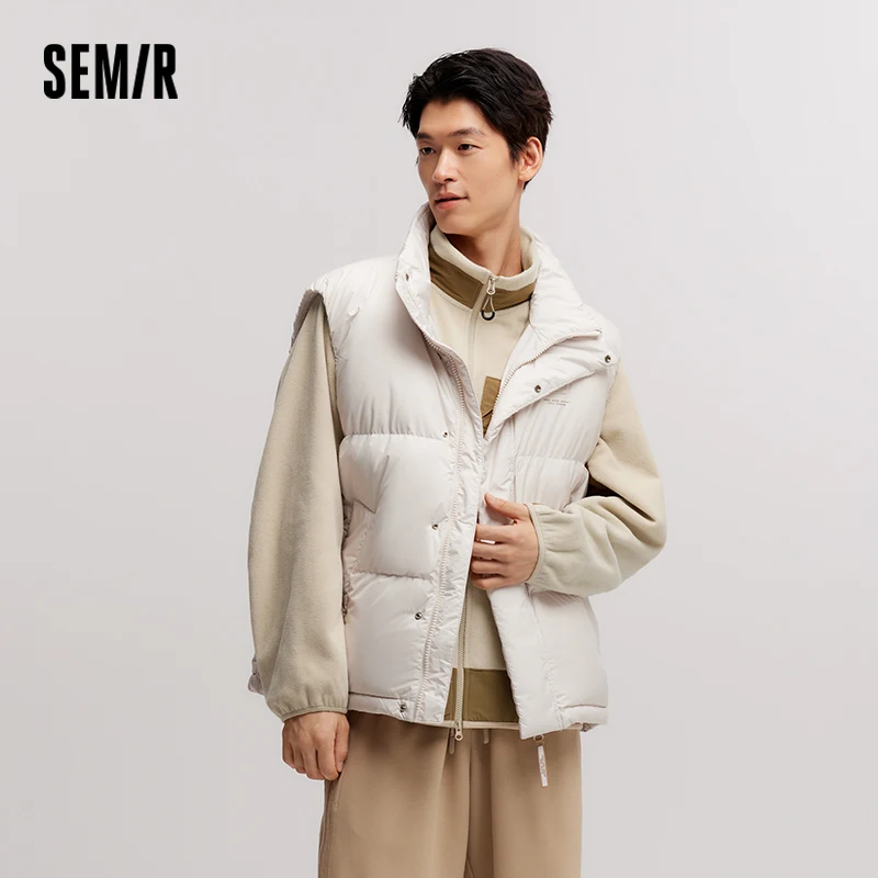 Semir Vest Men Winter Waterproof Stand Collar Down Versatile Couple Oversize Coat