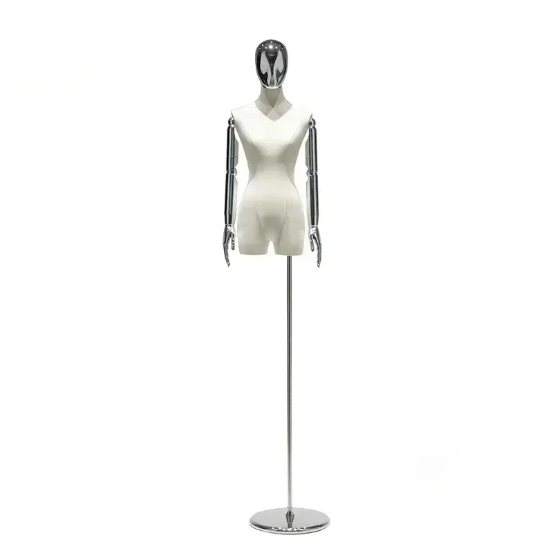 Sewing Mannequins for Clothing Store Electroplating Head Arms Female's Model Stands Props Female Dummy Mannequin Display Stands