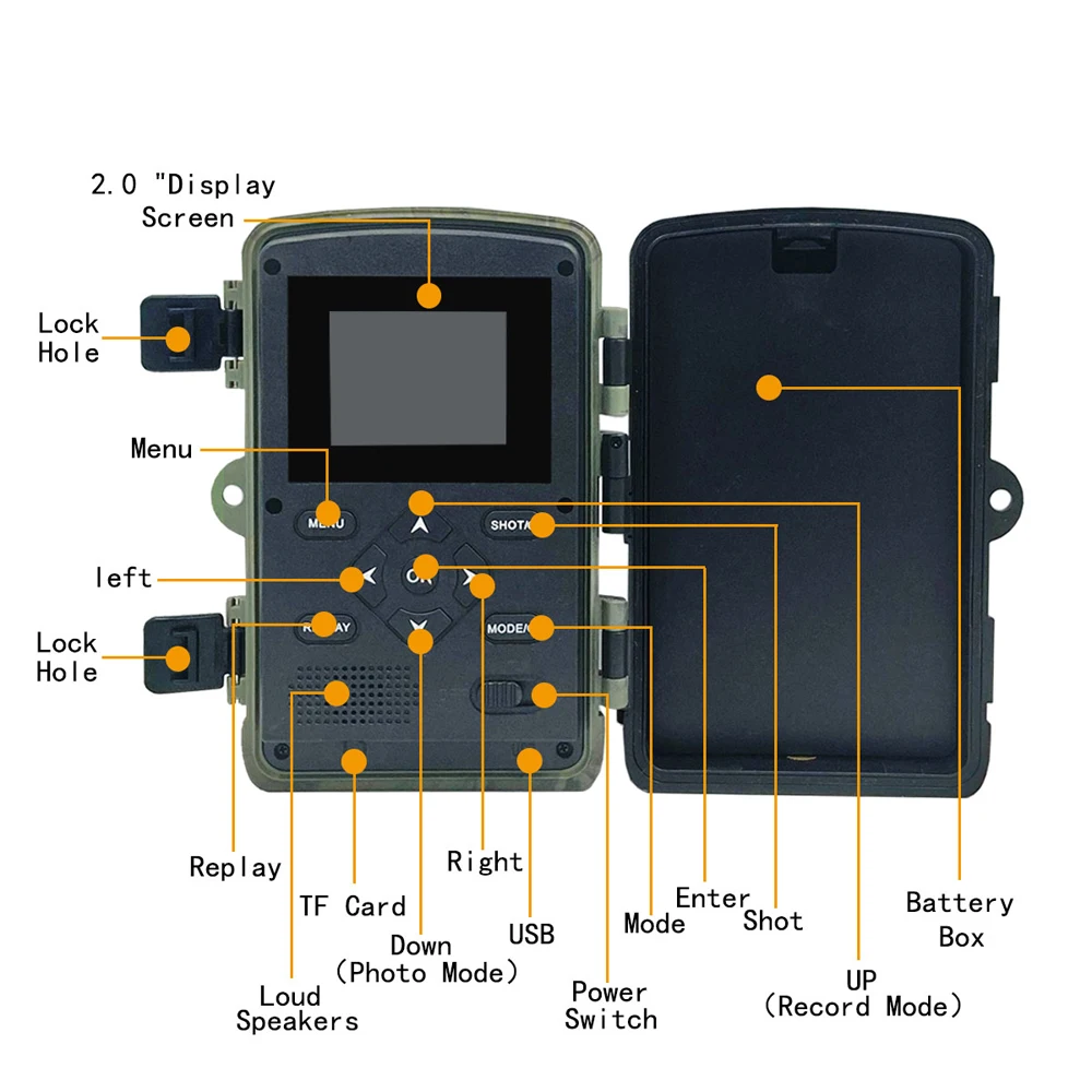 11PR3000 16MP 1080P Night Photo Video Taking Trail Camera Multi-function Outdoor Huntings Animal Observation Monitoring Camera