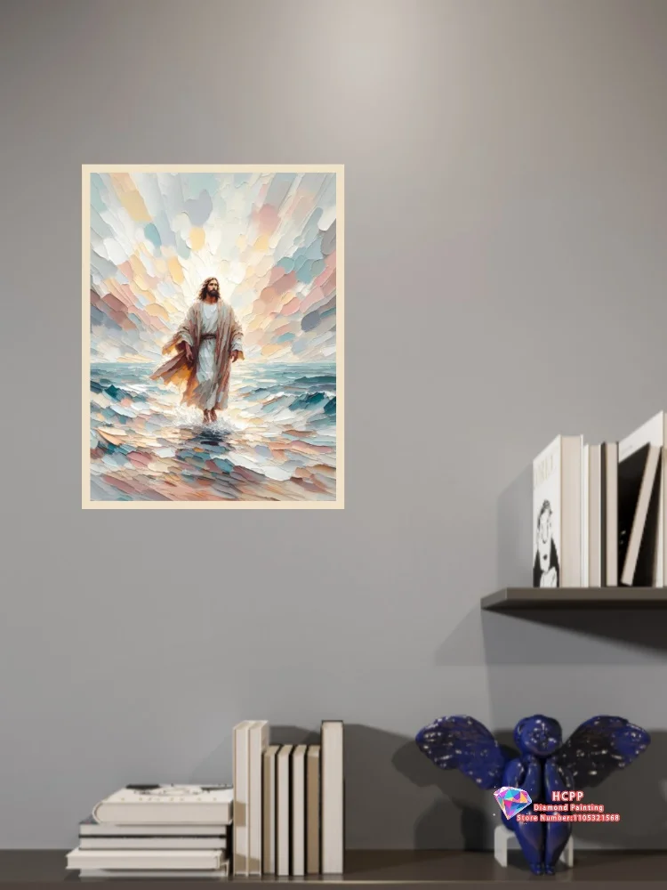 Jesus Christ Girl Child Kid Lamb Christ's Embrace Diamond Painting Kit Square Round Diamonds 5D DIY Craft Exquisite Gift Crafts