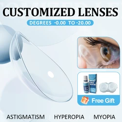 DUOXIU 1 Pair Transparent Myopia Contact Lenses for Eyes Prescription Customized Astigmatic Farsightedness Refractive Lenses