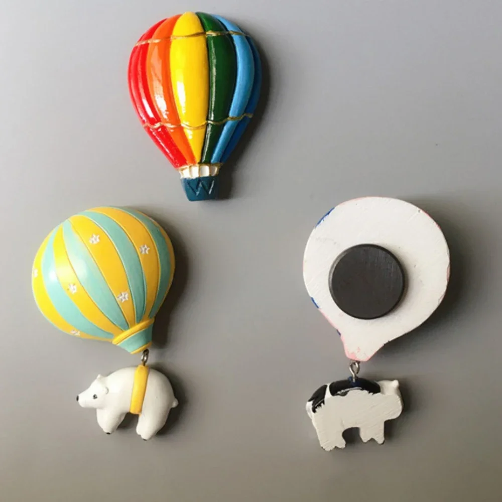 Hot Air Balloon Refrigerator Stickers Animal Shape Magnetic Three-Dimensional Design Message Sticky Kitchen Home Decoration