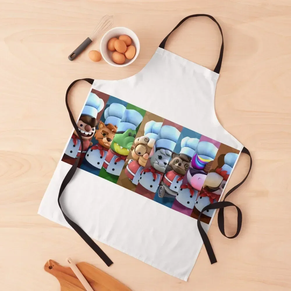 

Overcooked Cooking Video Game Apron Hairdresser Kitchens Men painting work gowns for women cleaning Apron