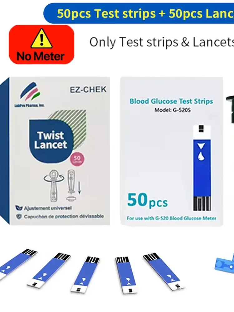 50/100/200 Stuks Bloedglucose Teststrips Met Lancetten Naalden Glucosemeter Bloedsuiker Testen Papieren Bloed Verzamelen voor Diabetische - afbeelding 2