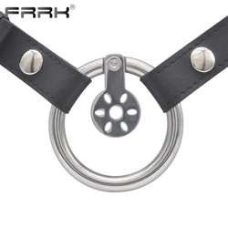 FRRK 24mm Pad Gasket Chastity Belt with Postitive Cock Cage for Man Couple BDSM Sex Toys Shop Thin Slice Metal Penis Rings