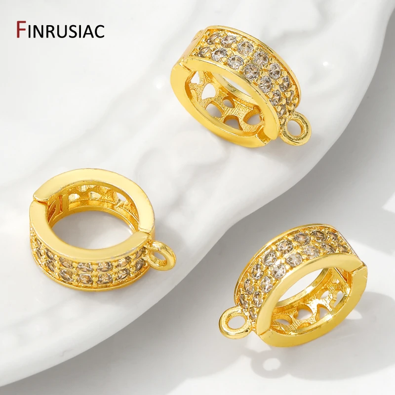 14/18K مطلية بالذهب النحاس الزركون قابلة للفتح قلادة بالات الكفالات السنانير DIY بها بنفسك قلادة كريستال العقيق مستلزمات صناعة المجوهرات #1