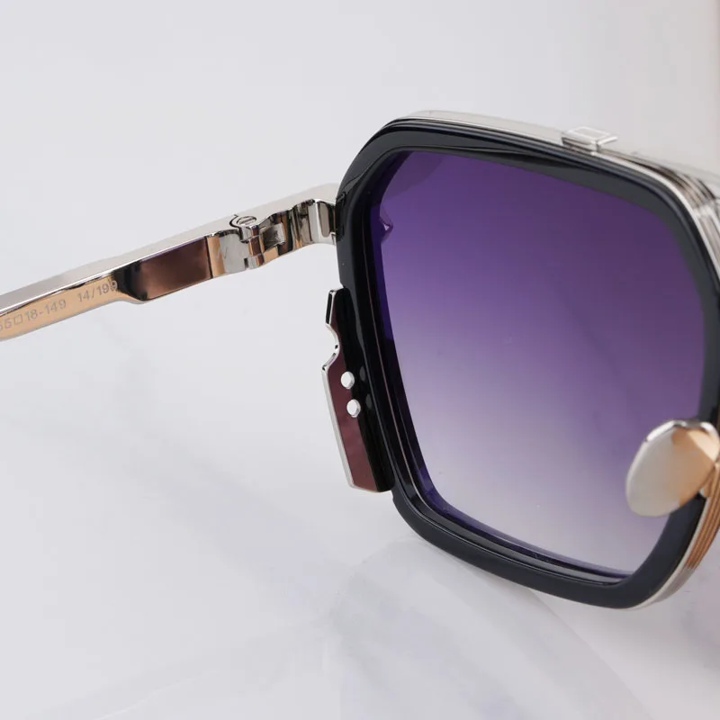 SHADOW Fashion Women Handmade UV400  Alloy Acetate Sunglasses Square for Men Designer Vintage ClassicalOptical Glasses with Case