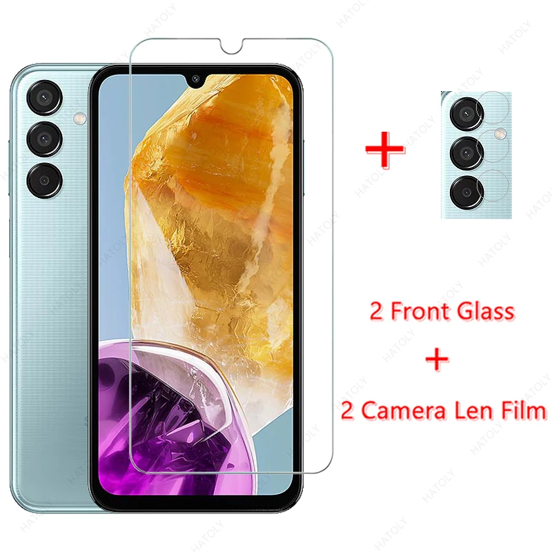 Tempered Glass for Samsung Galaxy M15 Glass for Samsung Galaxy M15 Flim Camera Len Screen Protector for Samsung Galaxy M15 5G