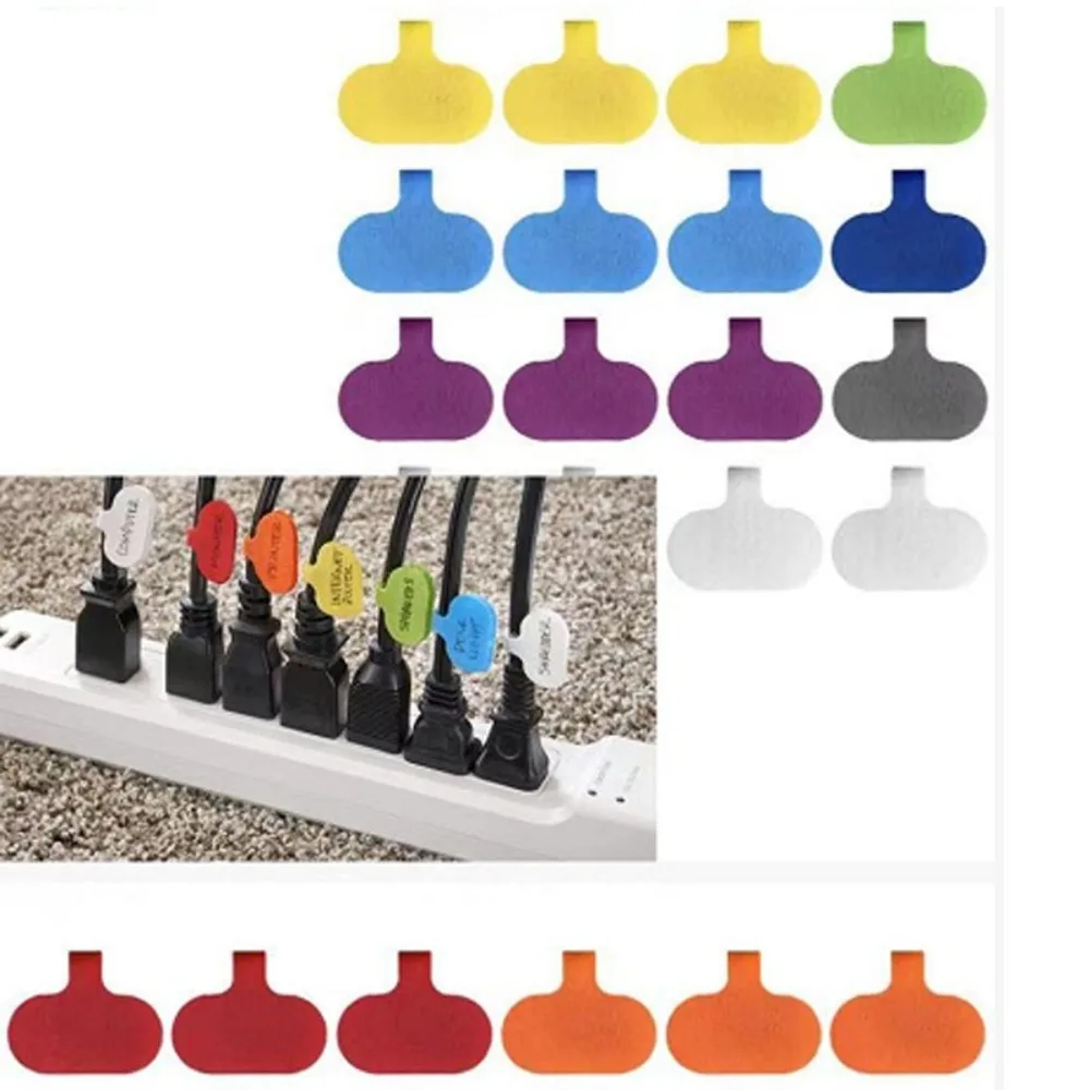 

20pcs Cable Labels Colorrandom Wire Labels With Magic Sticker Wire Tags Reusable Mini Write-on Label File Folder Accessories