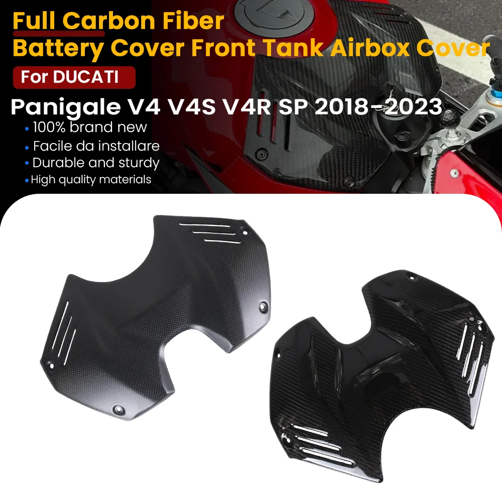 

Полностью углеродное волокно для мотоцикла, крышка батарейного отсека, передний обтекатель, крышка топливного бака Airbox для DUCATI Panigale V4 V4S V4R SP 2018-2023