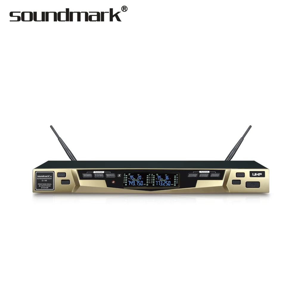 ID-168 Customizable Wireless Digital 2-Channel Noise Cancelling Microphone Infrared Sensor XLR Connector 100m Range