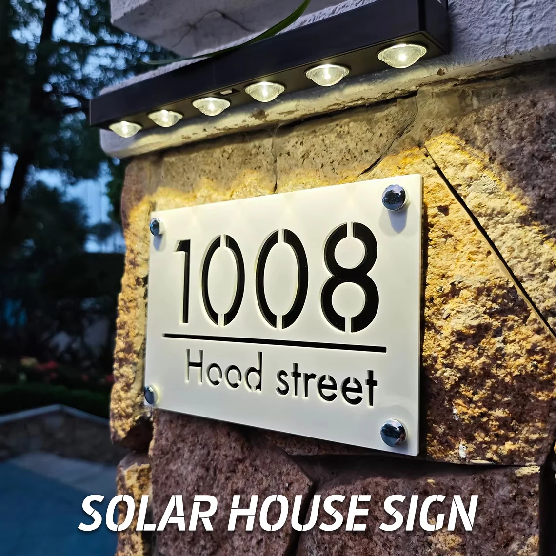 

Индивидуальный знак, уличная светодиодная подсветка, солнечные фонари, номера дома, внешний семейный адрес, имя, садовая табличка, акриловая 3D тарелка