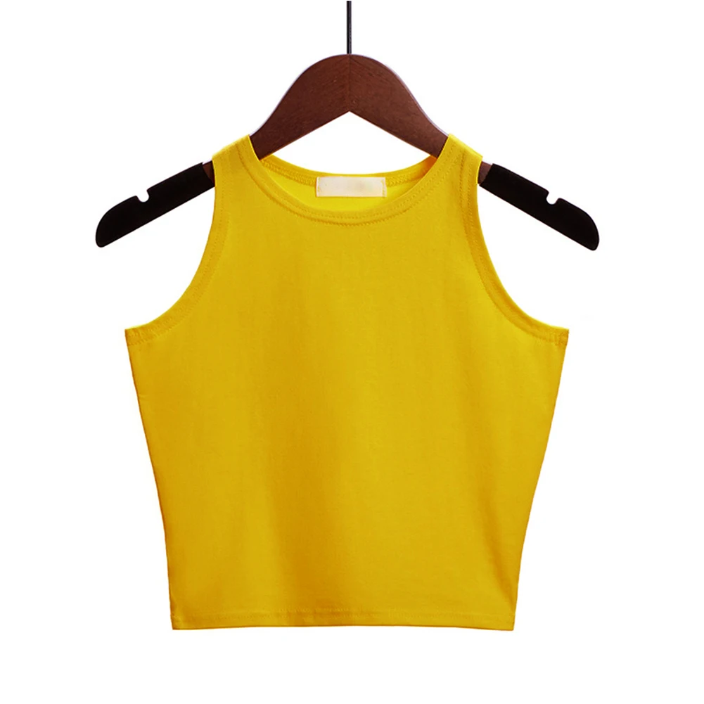 Blusa básica sem mangas Halter feminina, gola redonda, Casual Sport Tank Tops, Verão, Camada Interna, Envolvimento da Mama Tees